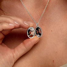 Load image into Gallery viewer, Silver Oval Personalised Handwriting Locket - Silver
