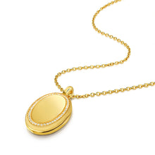 Load image into Gallery viewer, Oval Locket With Crystal Halo
