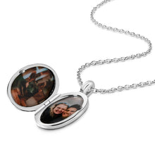 Load image into Gallery viewer, Oval Locket With Crystal Halo
