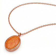 Load image into Gallery viewer, Oval Resin Locket Necklace - Rose Gold
