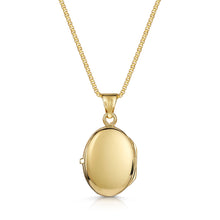 Load image into Gallery viewer, Italian Engraved Border Personalised Oval Locket – Gold

