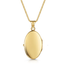 Load image into Gallery viewer, Italian Large Floral Personalised Oval Locket – Gold
