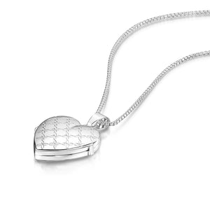 Italian Crossed Chains Personalised Heart Locket – Silver