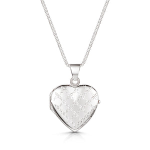 Italian Crossed Chains Personalised Heart Locket – Silver