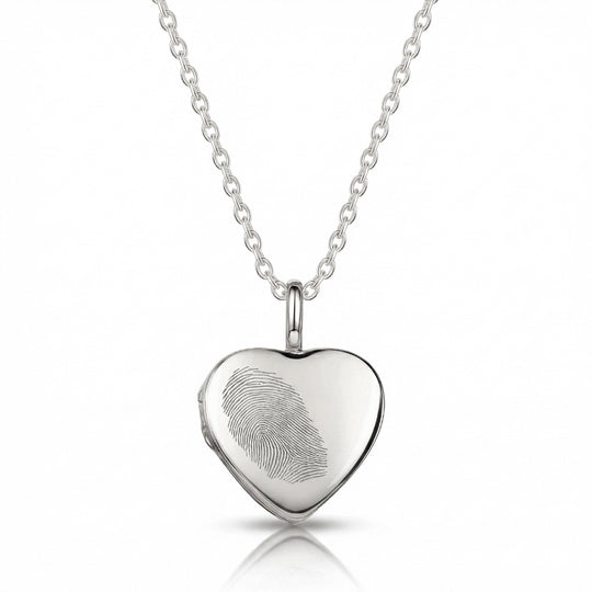 Heart Locket Silver Fingerprint