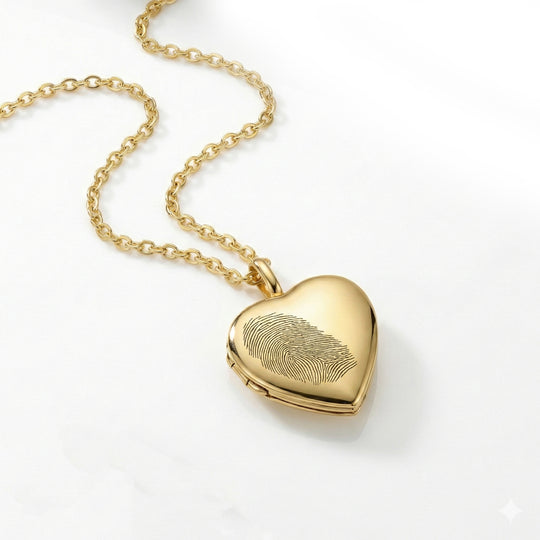 Heart Locket Gold Fingerprint