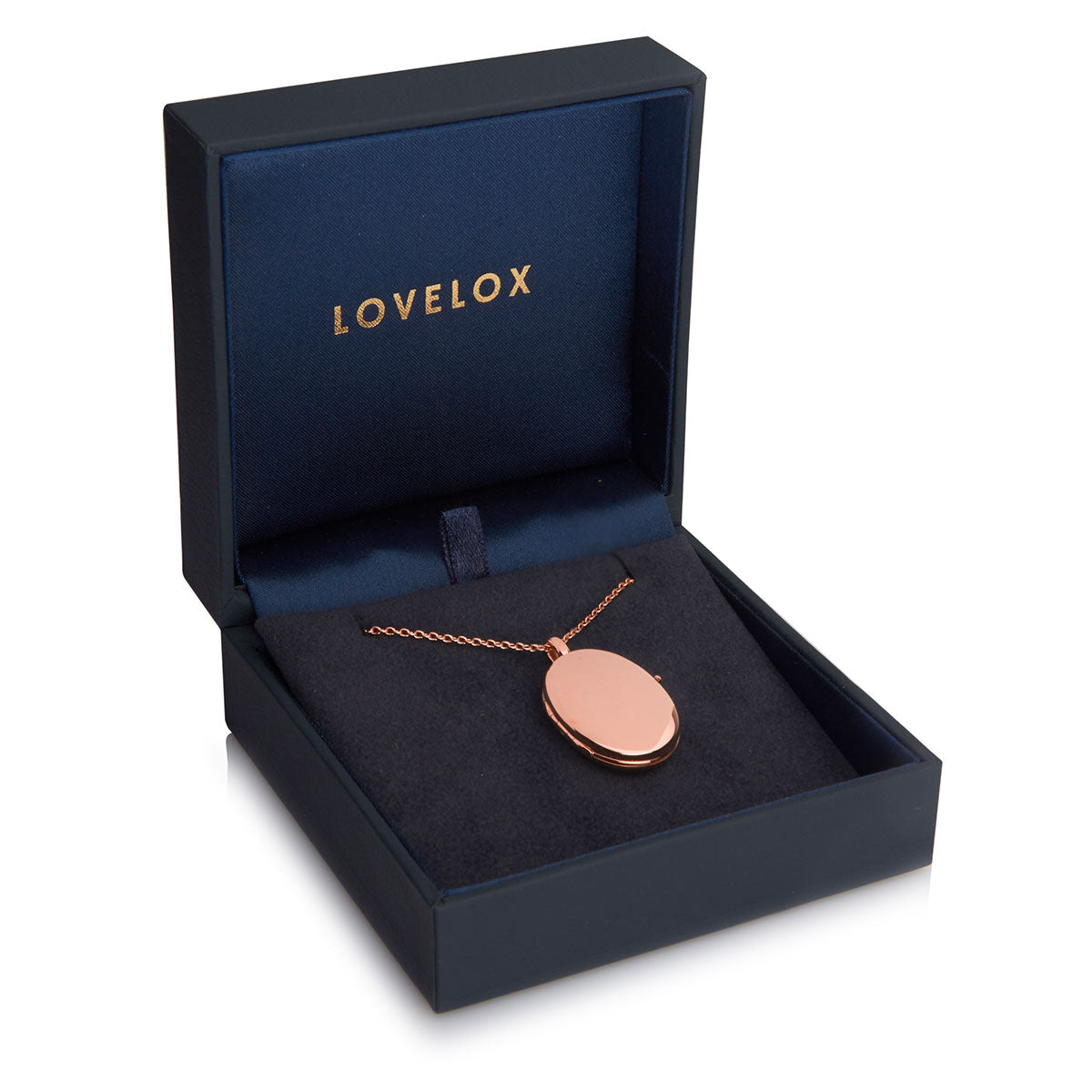 4 Photo Personalised Oval Locket – Rose Gold