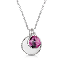 Load image into Gallery viewer, Round Birthstone Personalised Locket – Silver
