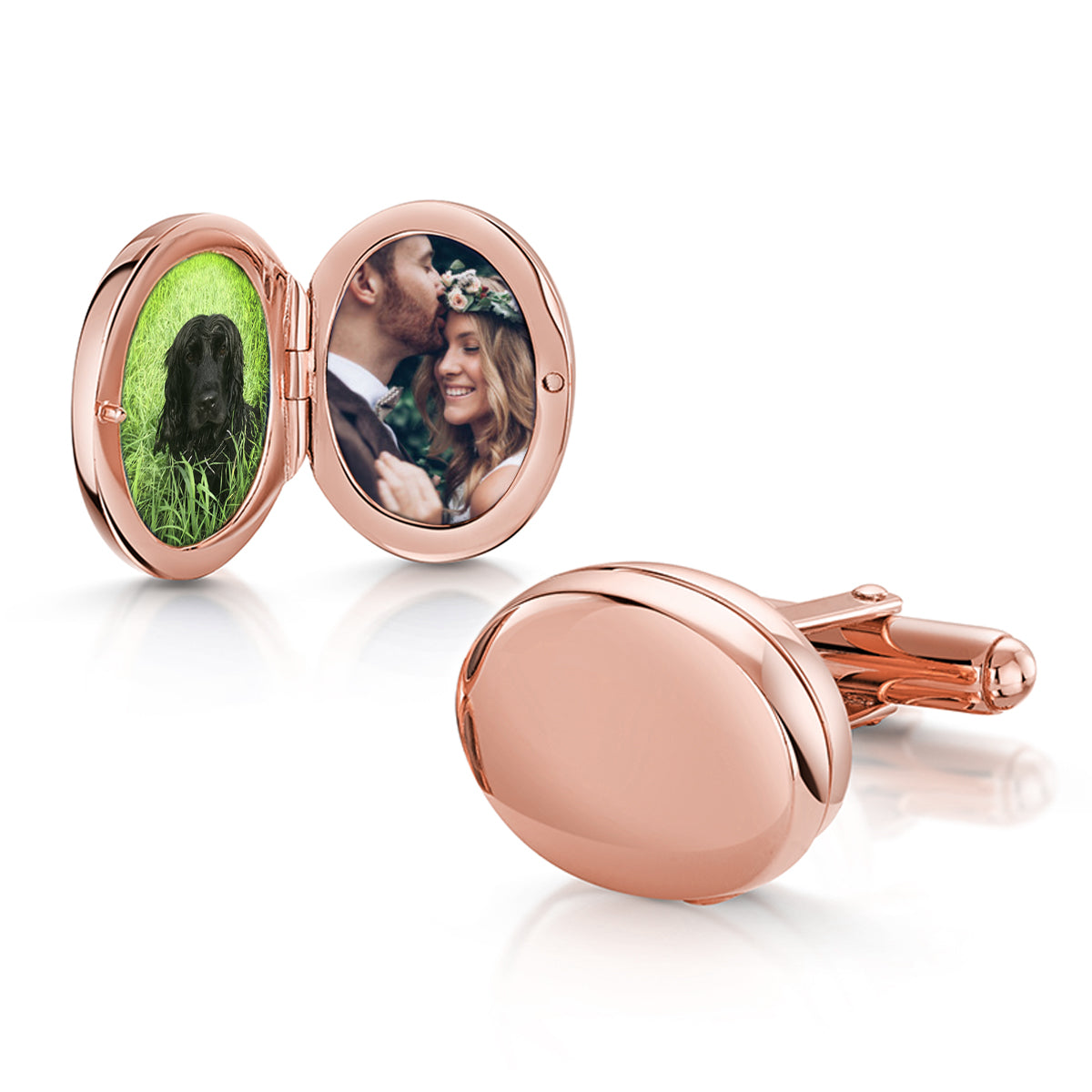 Locket Cufflinks Rose Gold
