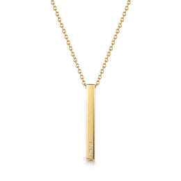 3D Totem Pendant Personalised Necklace - Gold