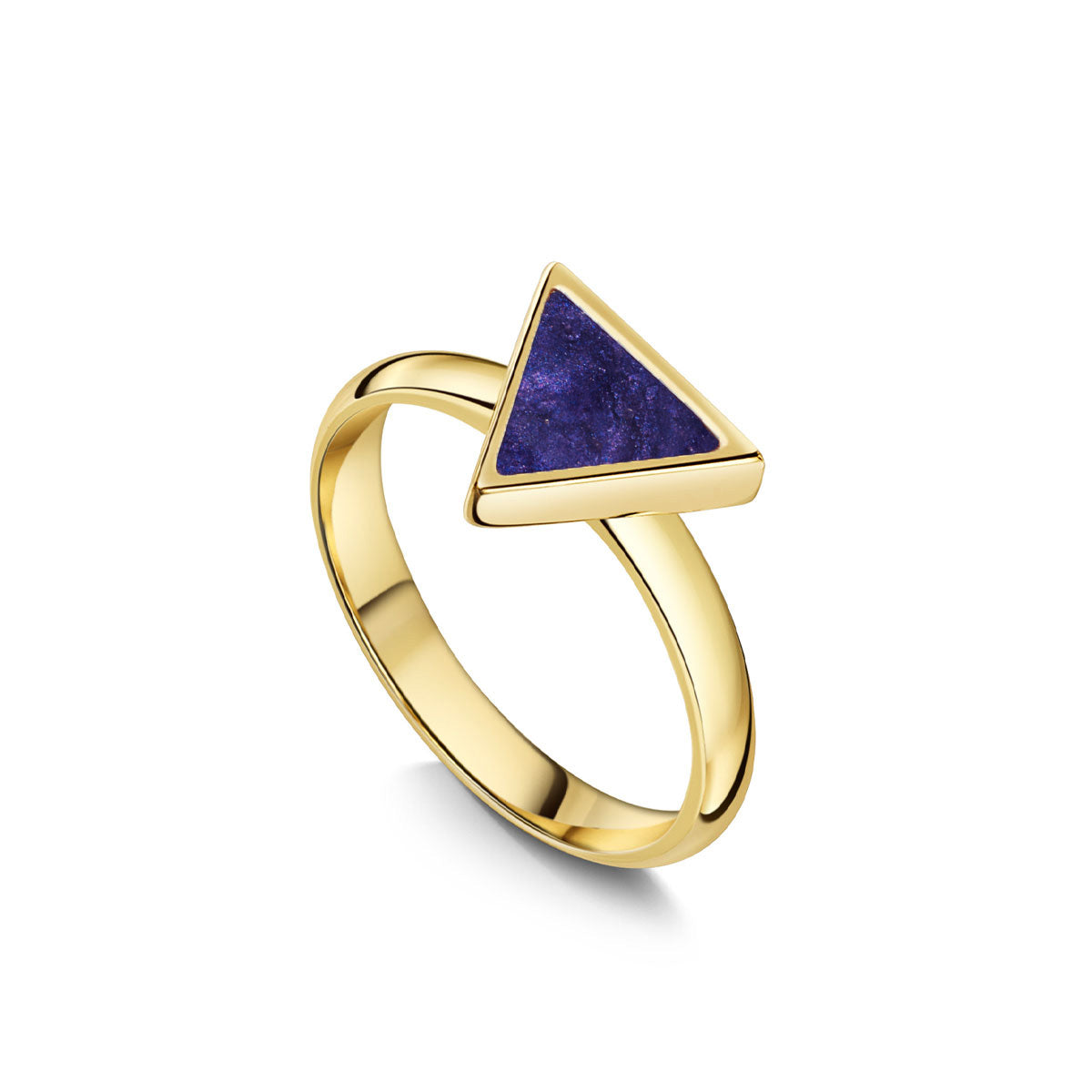 Triangular Ashes Resin Ring - Gold