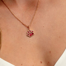 Load image into Gallery viewer, Paw Print Ashes Resin Pendant - Rose Gold
