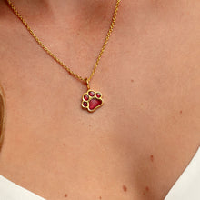 Load image into Gallery viewer, Paw Print Ashes Resin Pendant - Gold
