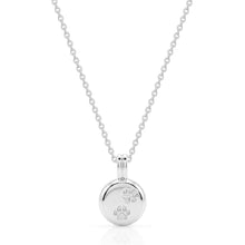 Load image into Gallery viewer, Paw Print Round Urn Ashes Necklace - Silver
