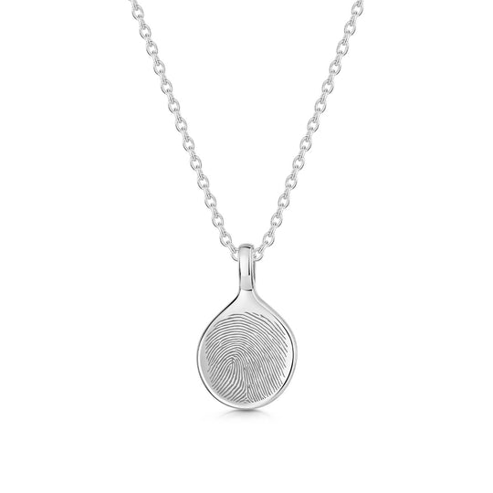 Pressed Fingerprint Pendant Silver