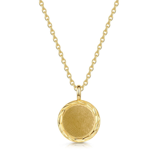 Rope-framed Round Pendant Gold