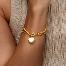 Load image into Gallery viewer, Rope Chain Heart Locket Bracelet - Gold
