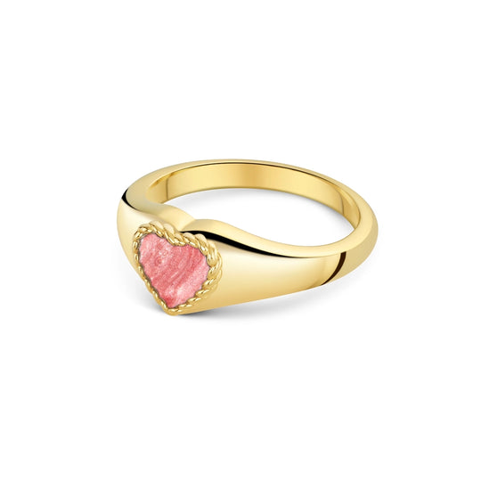 Roped Heart Ashes Resin Ring - Gold