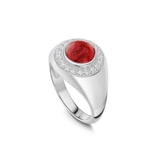 Load image into Gallery viewer, Crystal Signet Ashes Resin Ring - Silver

