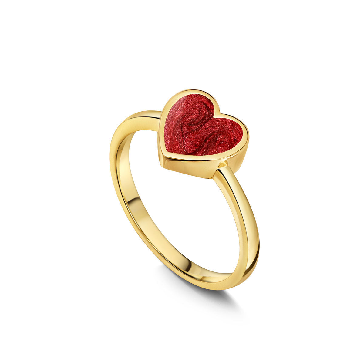 Heart Ashes Resin Ring With Plain Band - Gold – LOVELOX