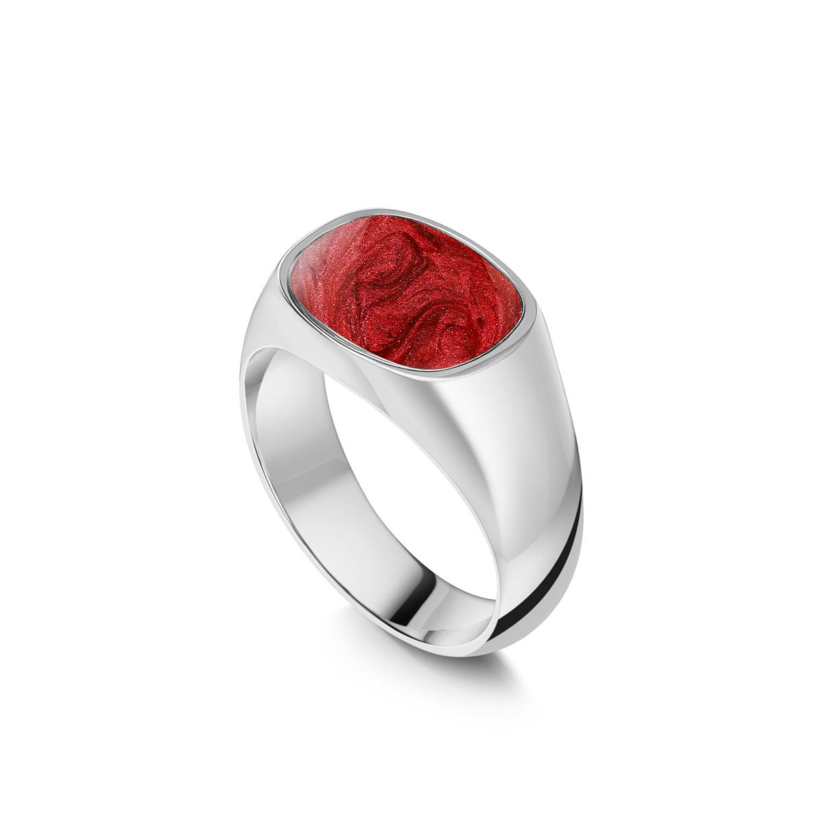 Rounded Rectangular Signet Ashes Resin Ring