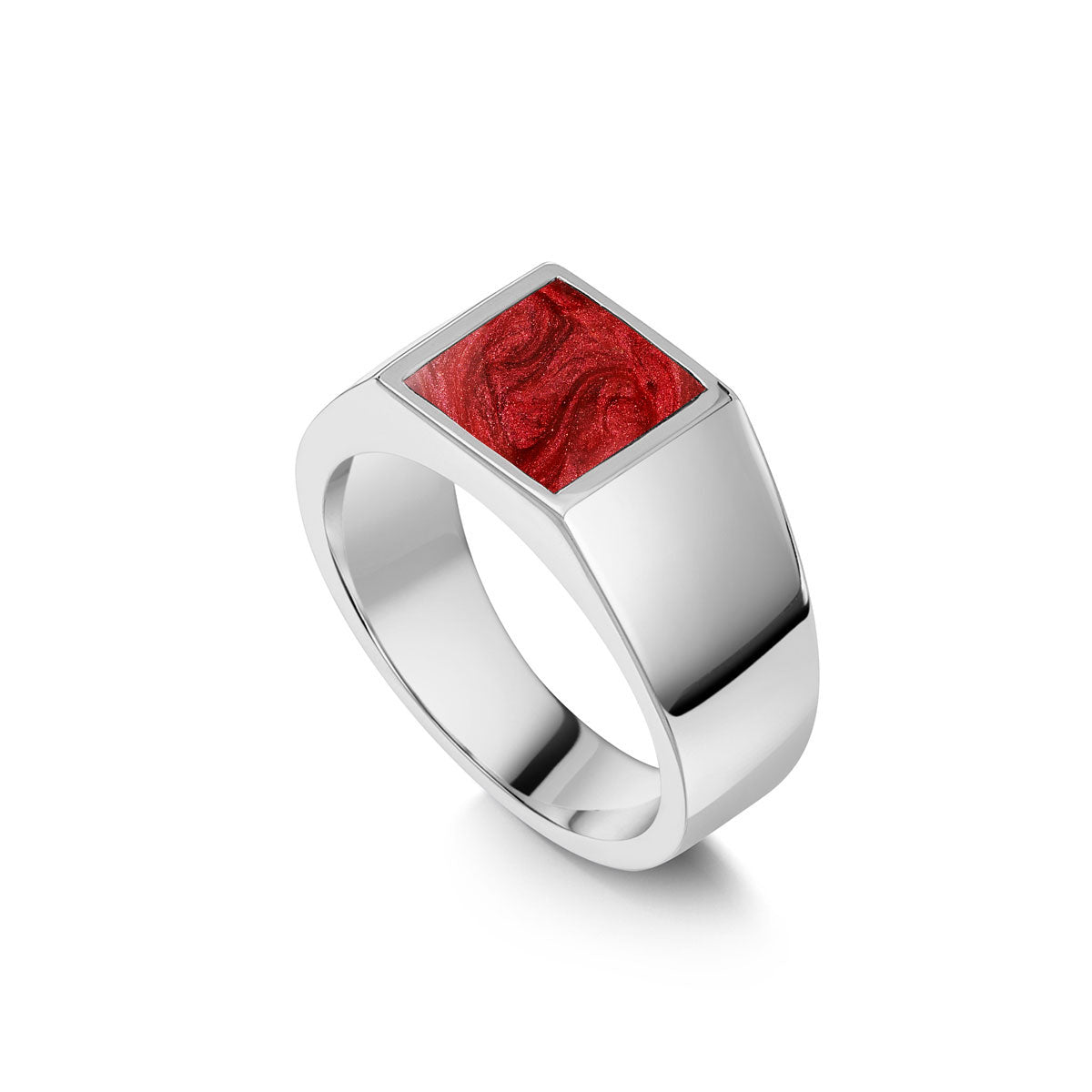 Square Signet Ashes Resin Ring