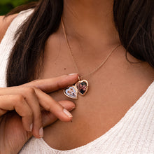 Load image into Gallery viewer, Diamond Set Personalised Heart Locket – Rose Gold
