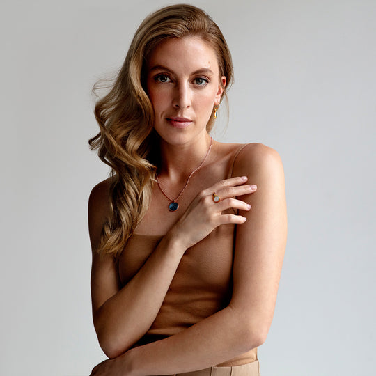 Runde Asche-Halskette - Rose Gold