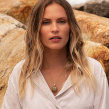 Load image into Gallery viewer, Round Filigree Locket With Sapphire Stone - Gold
