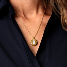 Load image into Gallery viewer, Round Fingerprint Personalised Locket - Gold
