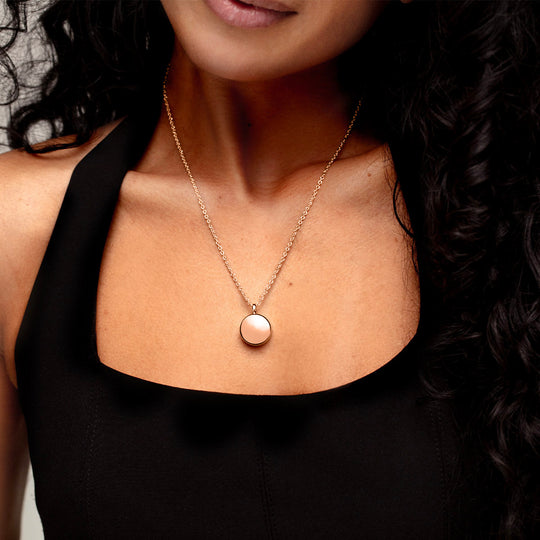 Runde Trommel Urne Asche Halskette - Rose Gold