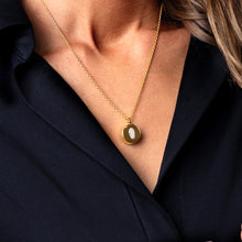 Load image into Gallery viewer, Fingerprint Small Round Ashes Urn Necklace - Gold
