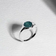 Load image into Gallery viewer, Round Signet Ashes Resin Ring - Silver
