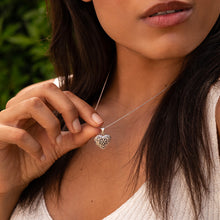 Load image into Gallery viewer, Filigree Personalised Heart Locket – Silver
