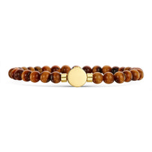 Load image into Gallery viewer, Men&#39;s Small Beaded Tiger&#39;s Eye Urn Bracelet - Gold
