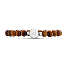 Load image into Gallery viewer, Men&#39;s Large Beaded Tiger&#39;s Eye Urn Bracelet - Silver
