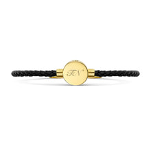 Load image into Gallery viewer, Men&#39;s Braided Cord Bracelet With Circular Urn - Gold
