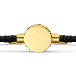 Men's Braided Cord Bracelet With Circular Urn - Gold