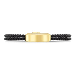 Men's Braided Double Cord Bracelet With Ingot Urn - Gold