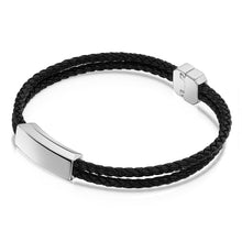 Load image into Gallery viewer, Men&#39;s Braided Double Cord Bracelet With Ingot Urn - Silver
