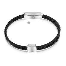 Load image into Gallery viewer, Men&#39;s Braided Double Cord Bracelet With Ingot Urn - Silver
