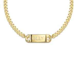Men's Capsule Urn Bracelet With Cuban Chain - Gold