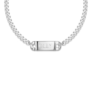 Men's Capsule Urn Bracelet With Cuban Chain - Silver