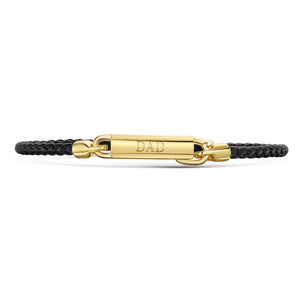 Men's Braided Cord Bracelet With Capsule Urn - Gold