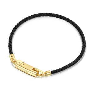 Men's Braided Cord Bracelet With Capsule Urn - Gold