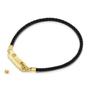 Men's Braided Cord Bracelet With Capsule Urn - Gold