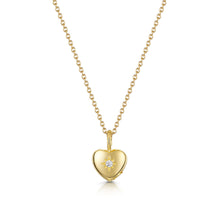Load image into Gallery viewer, Tiny Crystal Heart Urn Ashes Necklace – Gold
