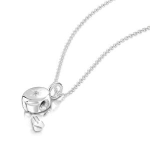 Tiny Crystal Oval Urn Ashes Necklace – Silver