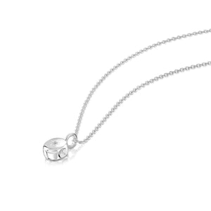 Tiny Crystal Oval Urn Ashes Necklace – Silver