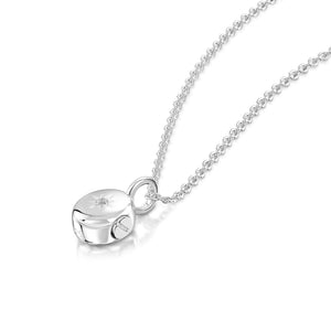 Tiny Crystal Oval Urn Ashes Necklace – Silver